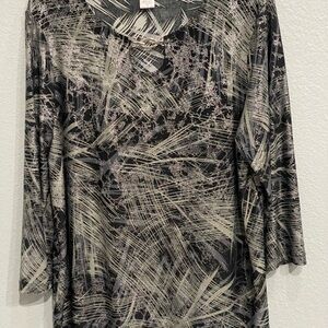 Rebecca Malone Shimmery Black and Silver Top / XL